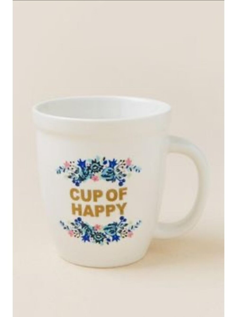 Cup Of Happy By Natural Life Mug Cup Coffee Tea Gold Floral Gift